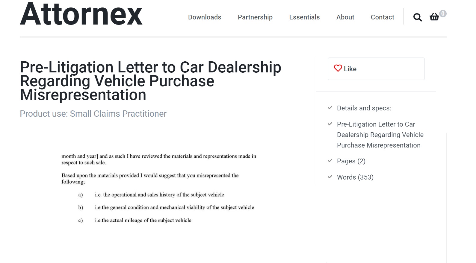 Pre-Litigation Letter to Car Dealership Regarding Vehicle Purchase