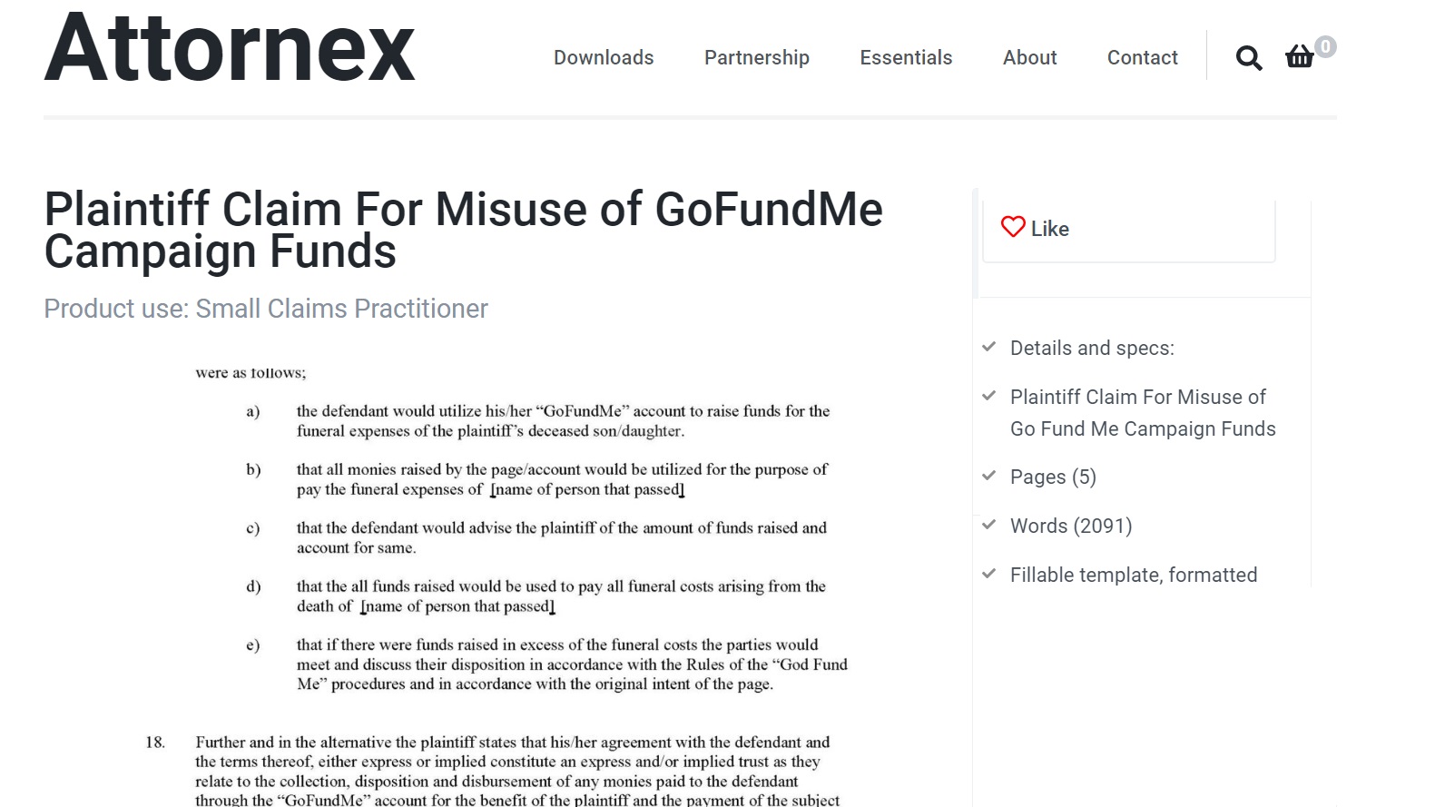 Plaintiff Claim For Misuse Of Gofundme Campaign Funds Attornex